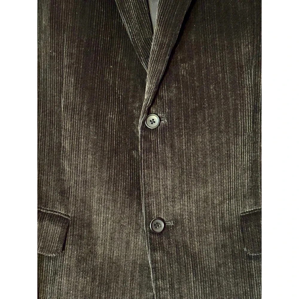 Dockers Mens Dark Gray Herringbone Corduroy Blazer Sport Coat 42L 100% Cotton